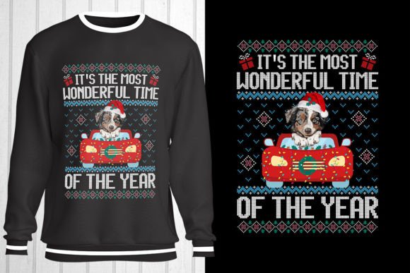 Aussie Dog Christmas Ugly Sweater: A Festive T-Shirt Design