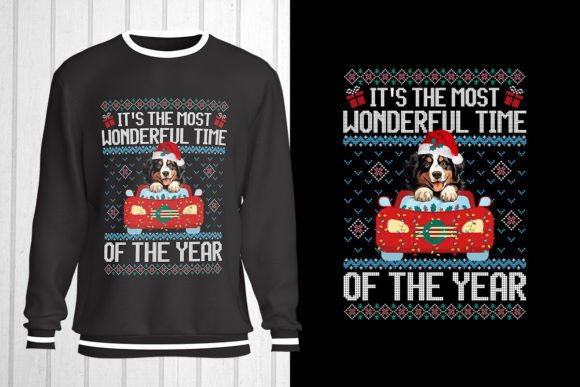 Bernese Mountain Christmas Ugly Sweater: A Festive T-Shirt Design