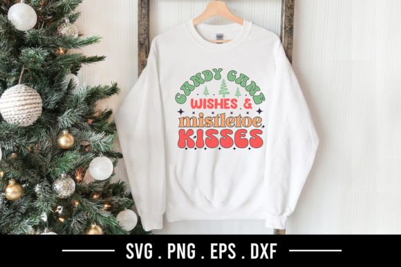 Candy Cane Wishes Mistletoe Kisses: Perfect for Holiday T-Shirt Designs and Graphics