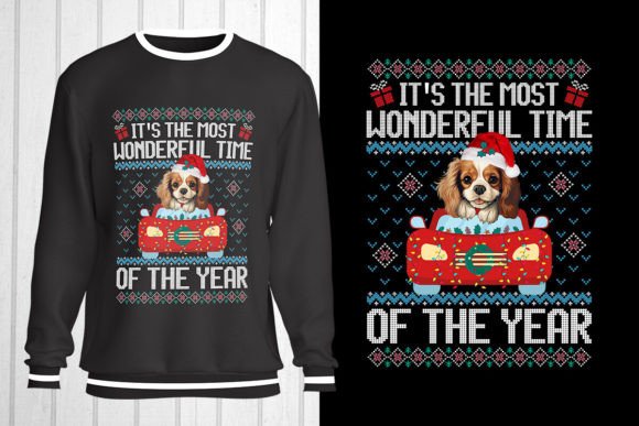 Cavalier King Dog Christmas Ugly Sweater for T-Shirt Designs and Graphics