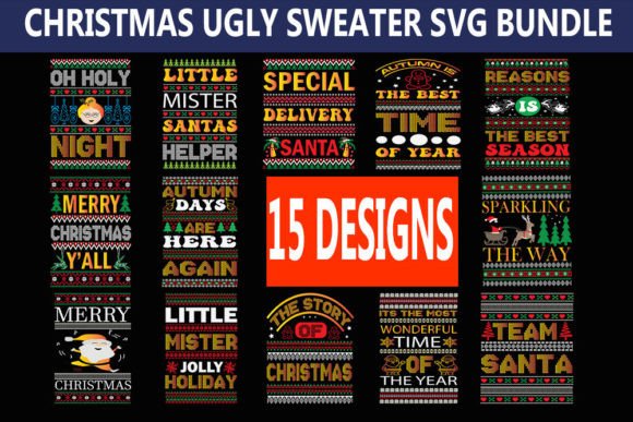 Christmas Ugly Sweater Svg Bundle: Perfect for T-Shirt Designs