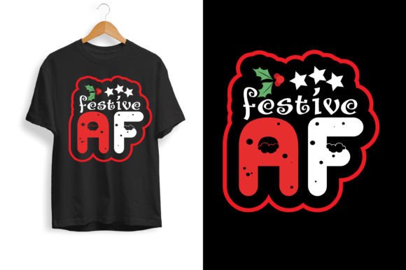 Festive AF Christmas T-shirt Design-58