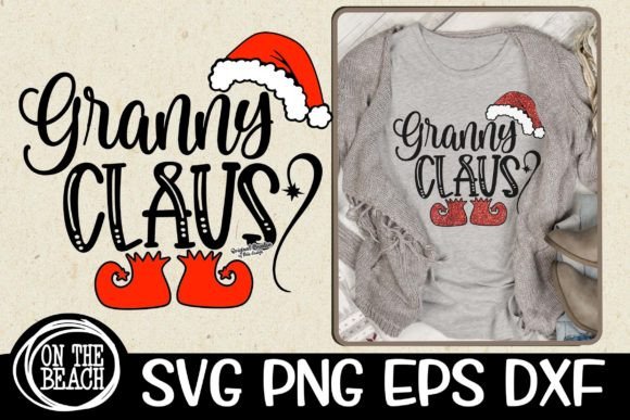 Granny Claus SVG PNG for T-Shirt Designs and Graphics