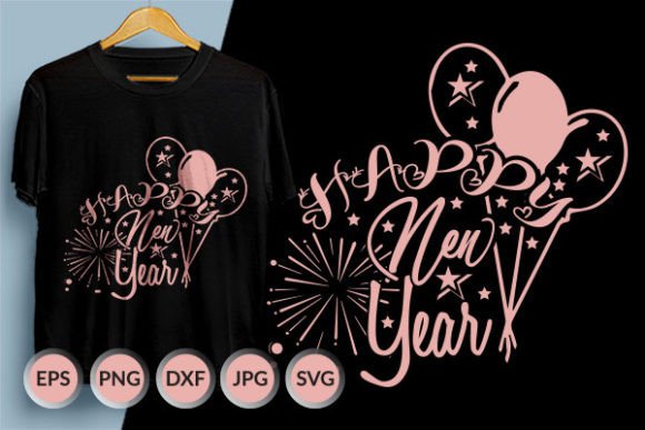 Happy New Year SVG Design for T-Shirt Graphics
