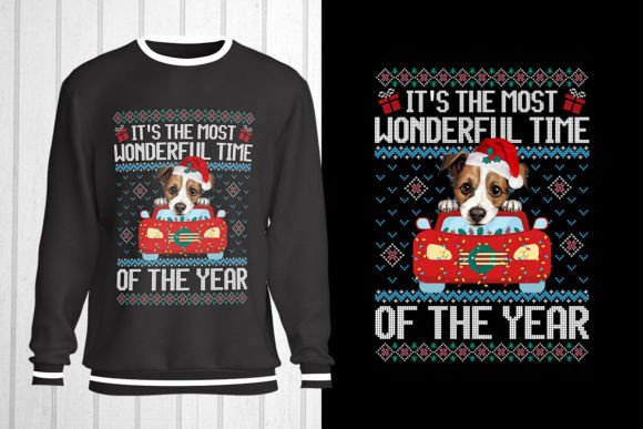 Jack Russell Dog Christmas Ugly Sweater Graphics for T-Shirt Designs