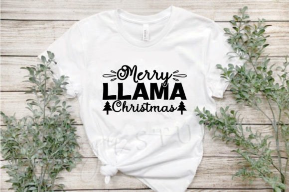 Merry Llama Christmas: A Festive Graphic for T-Shirt Designs
