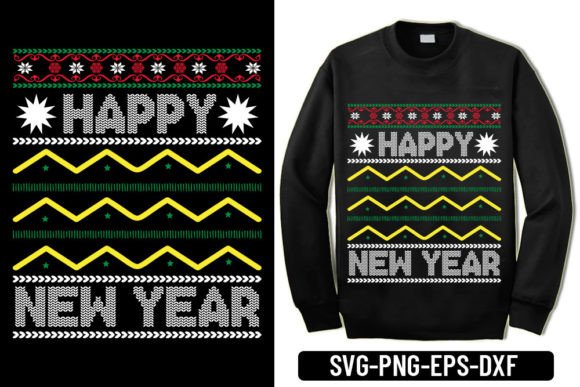 Ugly Sweater - Happy New Year: A Versatile T-Shirt Design Graphics