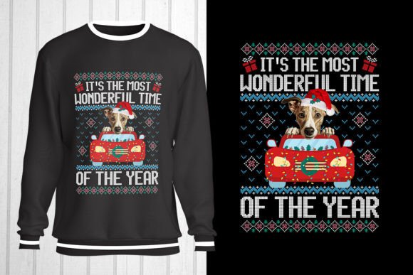 Whippet Dog Christmas Ugly Sweater: A Stylish T-Shirt Design for Publishers
